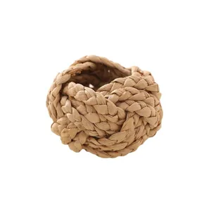 Handmade woven straw napkin ring natural bamboo table decor holder for dining room