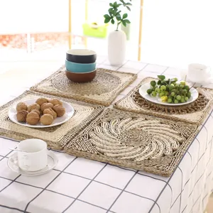 Woven placemat heat resistant straw table mat dining table decoration kitchen placemats set