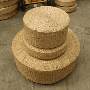 Round straw braided floor cushion thick tatami yoga meditation seat pad home decor