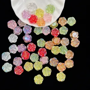 Perles roses irisées colorées pour la fabrication de bijoux DIY, bracelets et accessoires.