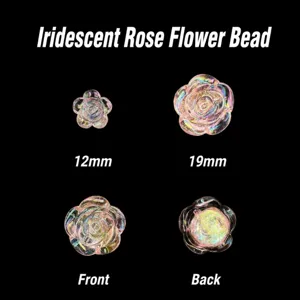Perles de rose iridescentes bicolores accessoires DIY bracelet pendentif 12mm 19mm