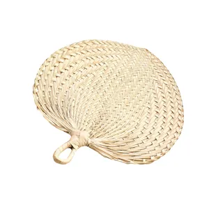 Handmade woven palm leaf fan traditional vintage summer cooling fan natural straw fan