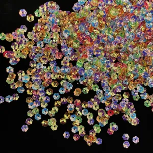 Colorful curved plum blossom sequins 6-8mm mixed color DIY jewelry craft accessories