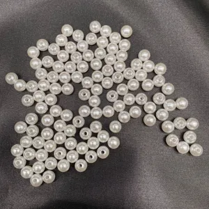 ABS imitation pearl loose beads, white round craft beads for DIY jewelry making accessories.