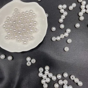 ABS imitation pearl loose beads for DIY jewelry making and clothing accessories craft projects.