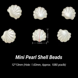 Imitation pearl mini straight hole fan shell DIY jewelry bracelet phone chain accessories