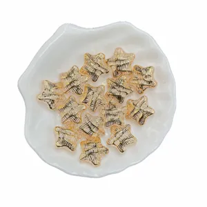 Perline a stella testurizzate placcate in oro 19 mm accessori per gioielli fai da te fatti a mano
