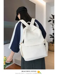 Japanischer minimalistischer Canvas Rucksack für Studenten, großer Kapazität Freizeit Reise.
