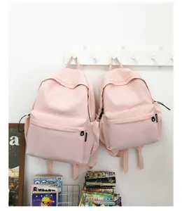 Japanischer minimalistischer rosa Rucksack mit großem Fassungsvermögen für Schüler und Reisen