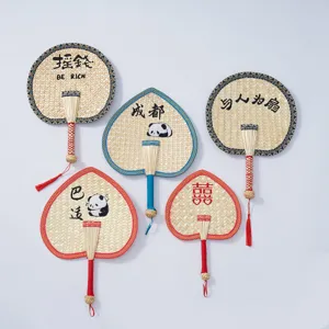 Handmade woven cattail leaf fan Chinese style straw fan summer household cooling fan