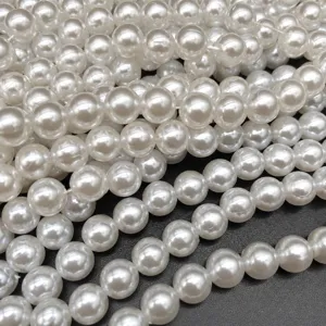 ABS Imitation Pearl Beads Bulk 3mm-20mm Round Loose Beads With Hole For DIY Jewelry Making Clothing Crafts Accessories