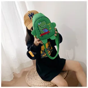Kinderen tekenfilm dinosaurush borsatas schattige peuter crossbody canvas tas mode