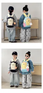 Koreanischer Stil Farbblock Kinder Schultasche leicht niedlicher Rucksack Student