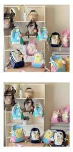 Kinder Farbblock Rucksack leichter Schulranzen im niedlichen Dopamin Stil für Outdoor.