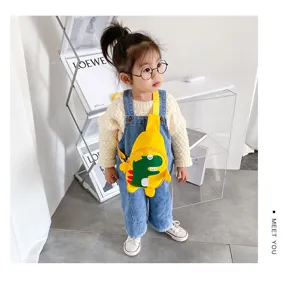 Joli sac poitrine dinosaure pour enfants, sac bandoulière en toile jaune pour voyage.