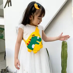 Borsa a tracolla per bambini dinosauro cartone animato simpatica borsa da petto casual