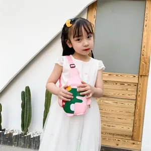 Borsa petto dinosauro bambini borsa a tracolla casual rosa carina moda zaino per bambini