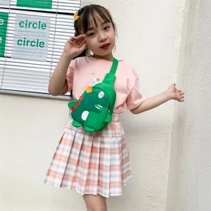 Borsa a tracolla con dinosauro cartone animato per bambini borsa casual all'aperto carina per bambini