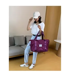 Große Kapazität doppellagige Reisetasche Oxford Stoff Handtasche für Fitness und Yoga.