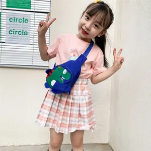 Carina borsa a tracolla con dinosauro per bambini, zainetto casual in nylon per ragazzi e ragazze.