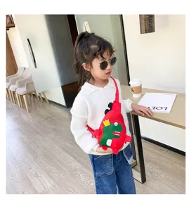 Joli sac bandoulière dinosaure pour enfants, sac poitrine style coréen pour voyage.