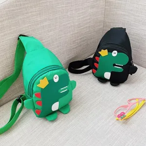 Borsa a tracolla per bambini con dinosauro cartoon, comodo zainetto casual per l'aperto.