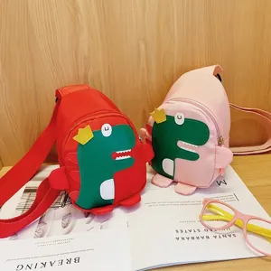 Borsa a tracolla per bambini dinosauro carino, borsa da petto casual per ragazzi e ragazze.