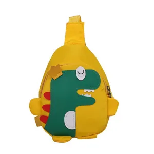 Borsa a Tracolla Bambini Carino Cartoon Dinosauro Sling Outdoor Casual Zaino Giallo