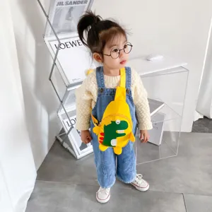 Sac bandoulière dinosaure mignon pour enfant jaune élégant poitrine voyage en plein air