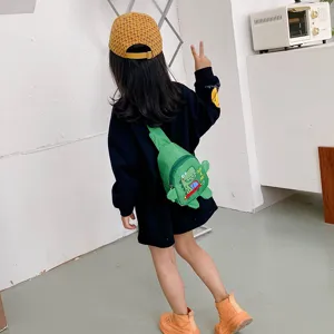 Leuke kinderen dinosaurus borsttas peuter crossbody tas casual kinderen canvas tas schattig