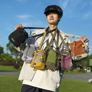 Lightweight Outdoor Crossbody Bag Waterproof Nylon Shoulder Bag Casual Travel Sport Sling Bag With Tennis Pendant