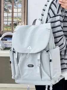 Casual light grey backpack for women, stylish minimalist daypack for daily commute and travel