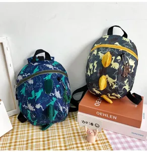 Cute dinosaur anti-lost toddler backpack for baby boys and girls 1-3 years old with leash.