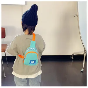 Kinderen colorblock borsttas lichte casual crossbody tas voor jongens en meisjes dagelijks