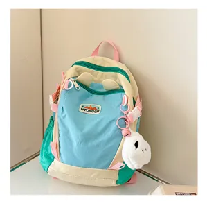 Koreanischer farbblockierender Kinder-Rucksack süße Dopamin Kindergarten Schultasche leicht
