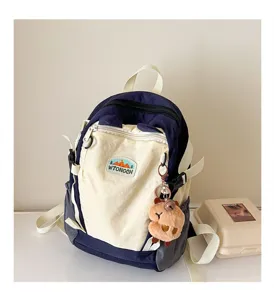 Koreanischer Farblock Kinderrucksack Freizeit Schultasche niedliches Design leichter