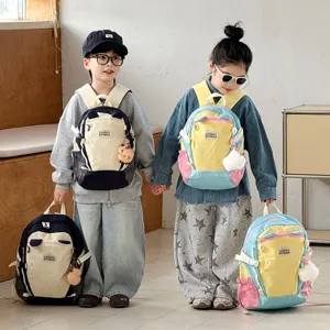 Kinder Farbblock Schulrucksack leicht lässig Kinder Büchertasche süßer Kleinkind Rucksack