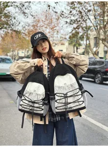 Lightweight outdoor travel backpack with bungee cord large capacity sports hiking bag