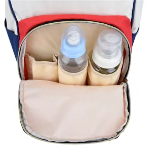 Sac à dos à langer multifonctionnel de grande capacité avec poches isothermes pour biberons.