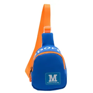 Kinder kleurblok schoudertas, casual kinder borsttas crossbody tas met verstelbare riem.