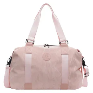 Große rosa Reise-Sporttasche für Damen, wasserdichte PU-Fitness-Handtasche Hauptansicht.