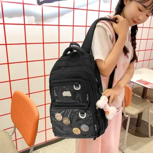 Japanese style large capacity backpack for women ins cute transparent ita bag school student bookbag