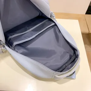 Light blue large capacity school backpack for women student daily casual style bag