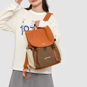 Zaino colorblock casual da donna, leggero e multifunzionale per trekking all'aperto.