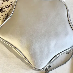 Silver star shaped ita bag sweet cool messenger bag cute Japanese style mini shoulder bag.