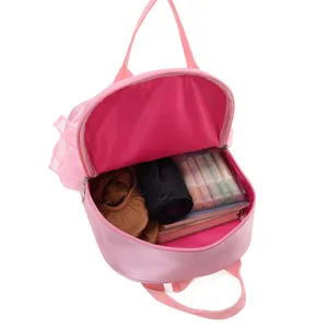 Mooie roze kinderen dansrugzak met tule mesh, grote capaciteit rugzak voor meisjes.
