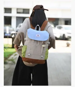 Outdoor casual color-blocked backpack lightweight travel daypack for women and men daily use