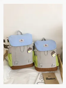 Casual color block backpack for women lightweight travel hiking daypack stylish couple school bag
