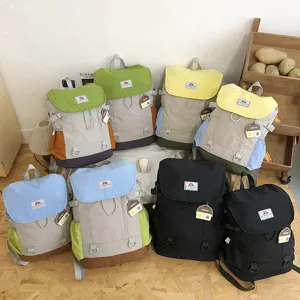 Outdoor casual color block backpack for women, lightweight hiking travel daypack couple bags