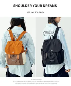 Japanese style double decker backpack casual daypack light outdoor travel camping bag for women